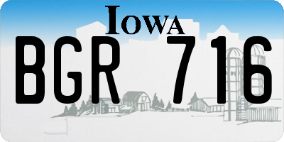 IA license plate BGR716