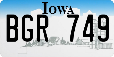 IA license plate BGR749