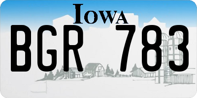 IA license plate BGR783