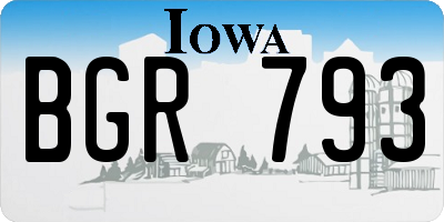 IA license plate BGR793
