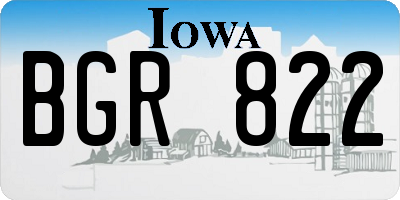 IA license plate BGR822