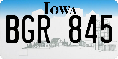 IA license plate BGR845