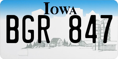 IA license plate BGR847