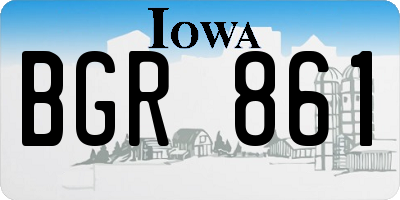 IA license plate BGR861