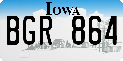 IA license plate BGR864