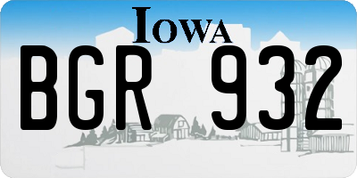 IA license plate BGR932