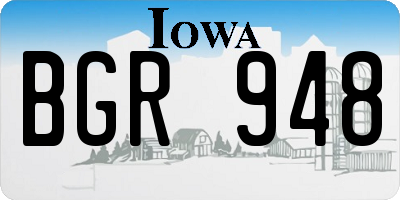 IA license plate BGR948