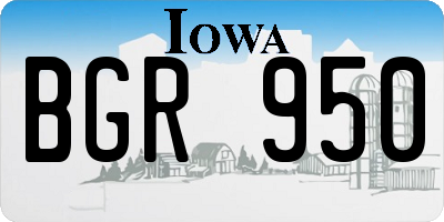 IA license plate BGR950