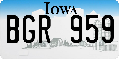 IA license plate BGR959