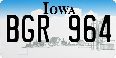 IA license plate BGR964