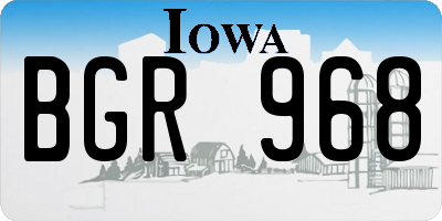 IA license plate BGR968