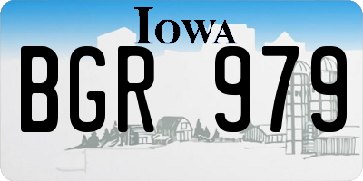 IA license plate BGR979
