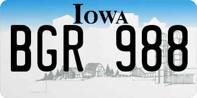 IA license plate BGR988
