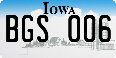 IA license plate BGS006