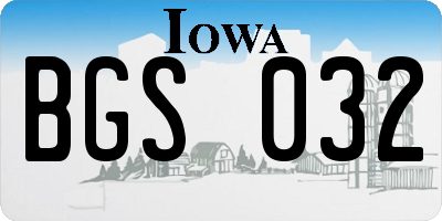 IA license plate BGS032