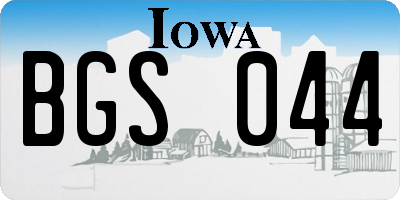 IA license plate BGS044