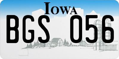 IA license plate BGS056