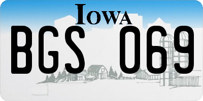 IA license plate BGS069
