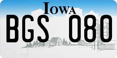 IA license plate BGS080
