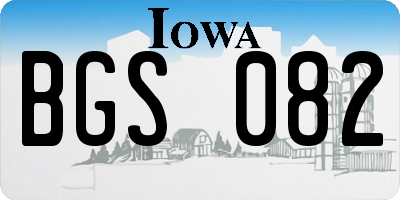 IA license plate BGS082