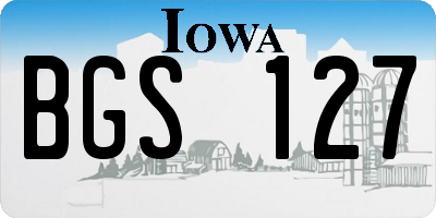 IA license plate BGS127