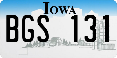 IA license plate BGS131