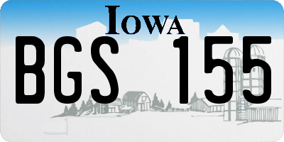 IA license plate BGS155