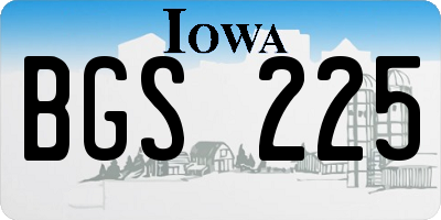 IA license plate BGS225