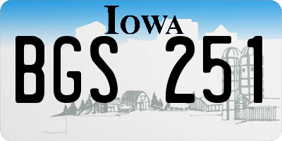 IA license plate BGS251