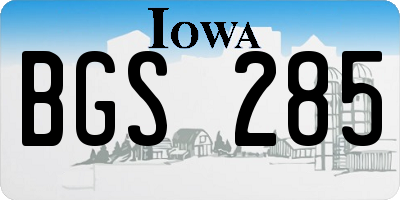 IA license plate BGS285