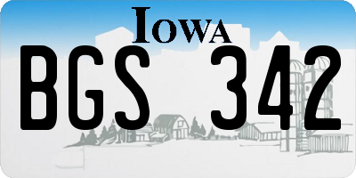 IA license plate BGS342