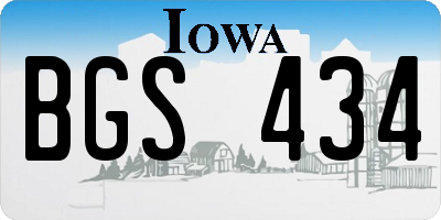 IA license plate BGS434