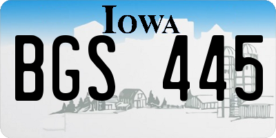 IA license plate BGS445