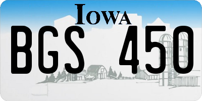 IA license plate BGS450