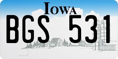 IA license plate BGS531