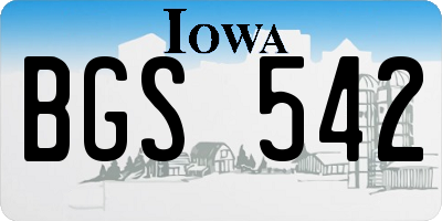 IA license plate BGS542