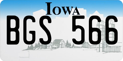 IA license plate BGS566