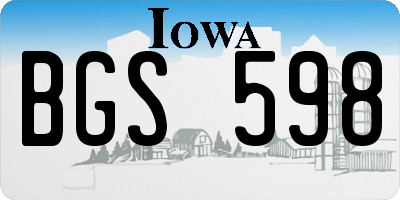 IA license plate BGS598