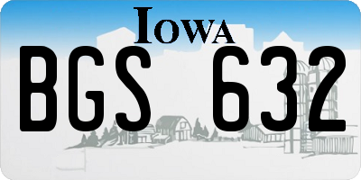 IA license plate BGS632