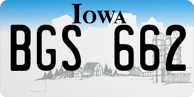 IA license plate BGS662