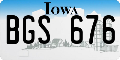 IA license plate BGS676