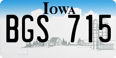 IA license plate BGS715