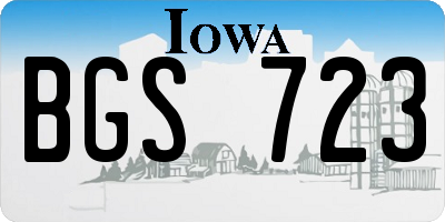 IA license plate BGS723