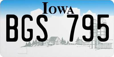 IA license plate BGS795