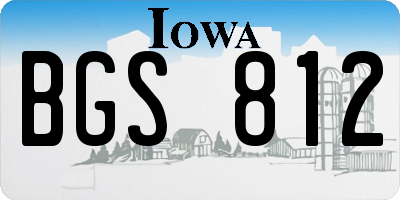 IA license plate BGS812