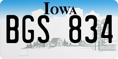 IA license plate BGS834