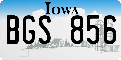 IA license plate BGS856