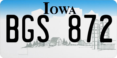 IA license plate BGS872