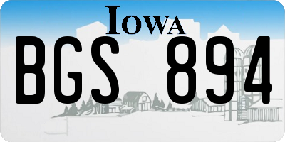 IA license plate BGS894