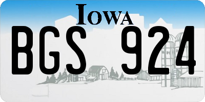 IA license plate BGS924